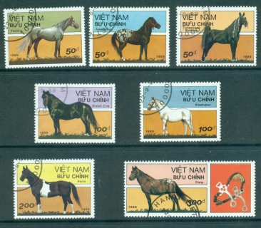 Vietnam-North-1989-Horses-FU-lot33910