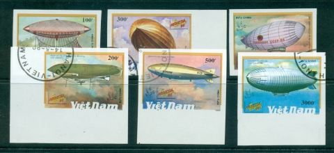 Vietnam-North-1990-Airships-6-7IMPERF-FU-lot33908