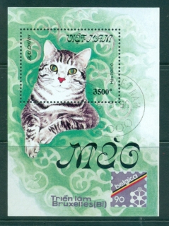 Vietnam-North-1990-Cats-Belgica-90-MS-FU-lot33925