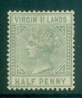 Virgin-Is-1883-84-QV-1-2d-green-MH-lot81073