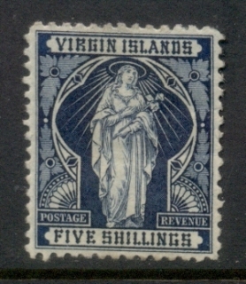 Virgin-Is-1899-St-Ursula-with-Sheaf-of-Lilies-5-gum-creases-MLH