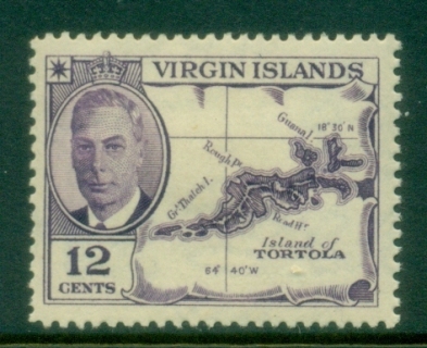 Virgin-Is-1952-KGVI-Pictorial-12c-Map-of-Tortola-MLH