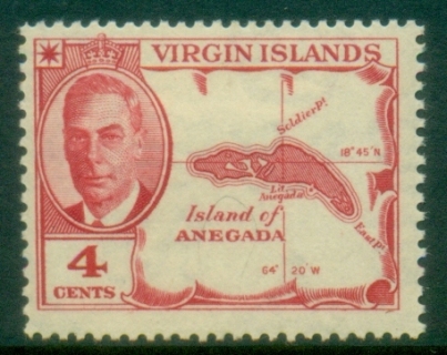 Virgin-Is-1952-KGVI-Pictorial-4c-Map-of-Anegada-MLH