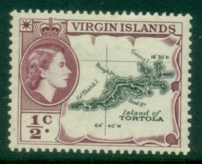 Virgin-Is-1956-QEII-Pictorial-½c-claret-black-MLH