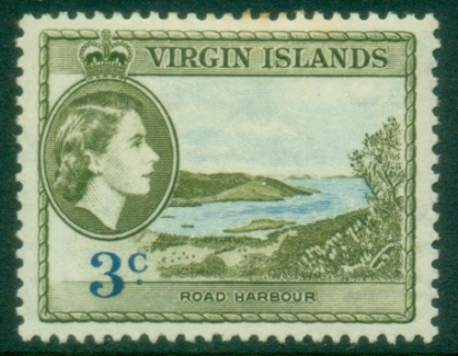 Virgin-Is-1956-QEII-Pictorial-3c-Road-Harbour-MLH