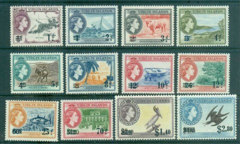 Virgin-Is-1962-QEII-Pictorials-Surcharged-MLH-lot81094