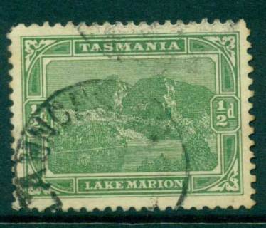 Tasmania-1899-1912-½d-green-Pictorial-Lake-Marion-FU-Lot28202