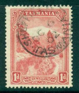 Tasmania-1899-1912-1d-Red-Pictorial-Mt-Wellington-FU-Lot28205