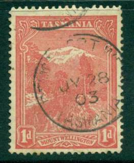 Tasmania-1899-1912-1d-Red-Pictorial-Mt-Wellington-FU-Lot28207