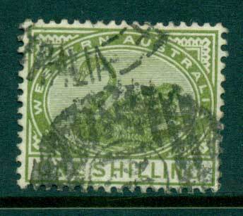 WA-1885-93-1-Olive-Swan-Typo-perf-14-Wmk-Crown-CA-FU-Lot28335