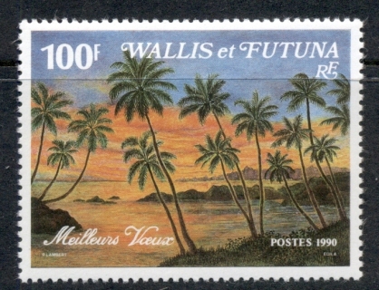 Wallis-Futuna-1990 Best Wishes Sunset View