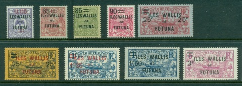 Wallis-Futuna-1922-27 Surcharges Asst