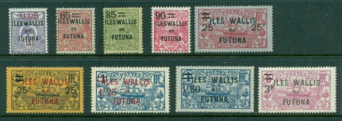 Wallis & Futuna 1922-27 Surcharges Asst