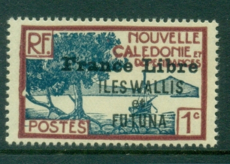 Wallis-Futuna-1941-43 Pictorials Opt France Libre 1c