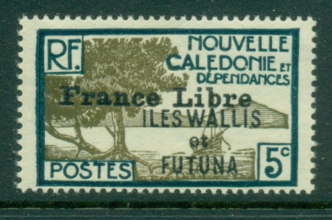 Wallis-Futuna-1941-43 Pictorials Opt France Libre 5c