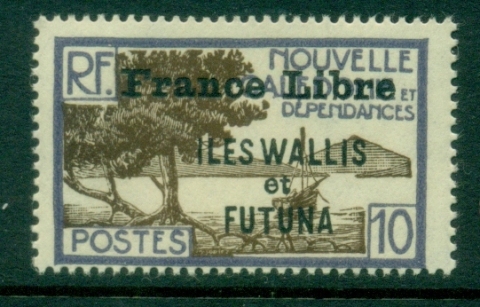 Wallis-Futuna-1941-43 Pictorials Opt France Libre 10c