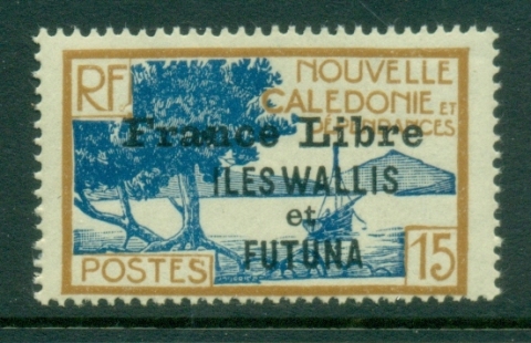 Wallis-Futuna-1941-43 Pictorials Opt France Libre 15c