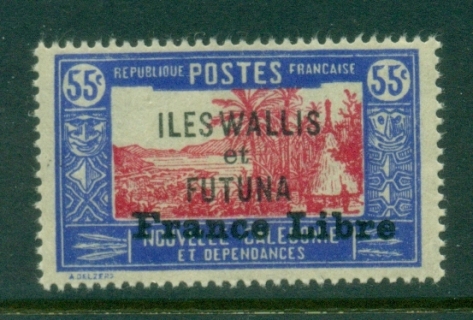 Wallis-Futuna-1941-43 Pictorials Opt France Libre 55c