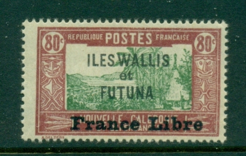 Wallis-Futuna-1941-43 Pictorials Opt France Libre 80c