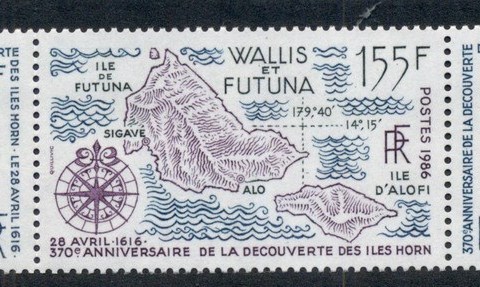 Wallis-Futuna-1986 Discovery of Horn Is pr + label