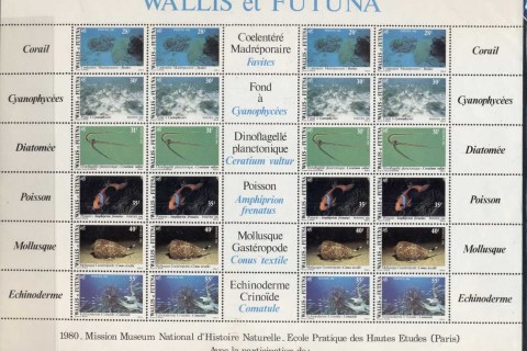 Wallis-Futuna-1981 Fish, Coral, Shell, sheetlet