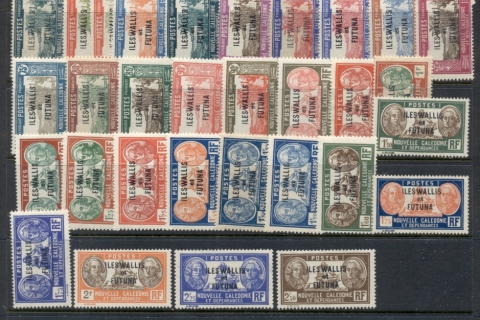 Wallis-Futuna-1930-40 Opts. On New Caledonia Pictorials