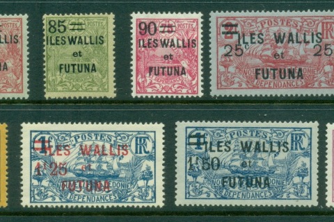 Wallis-Futuna-1922-27 Surcharges Asst