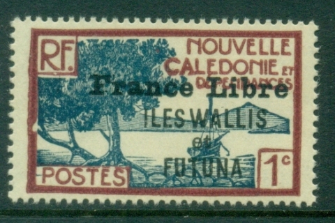 Wallis-Futuna-1941-43 Pictorials Opt France Libre 1c