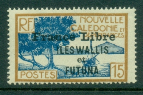 Wallis-Futuna-1941-43 Pictorials Opt France Libre 15c