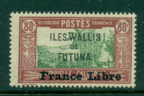 Wallis-Futuna-1941-43 Pictorials Opt France Libre 80c