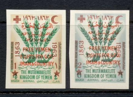 Yemen-Kingdom-1963-Mia-I-A-II-FAO-Opt-Red-Cross-Centenary