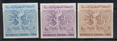 Yemen-Kingdom-1964-Mi72A-74A-Summer-Olympics-Tokyo-MUH