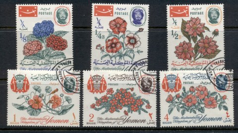 Yemen-Kingdom-1965-Mi182A-187A-Flowers-CTO-2