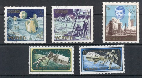 Yemen-Kingdom-1965-Mi191-195-Space-Research-CTO