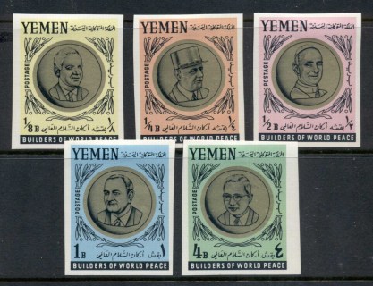 Yemen-Kingdom-1966-Mi211B-215B-Famous-Personalities-of-the-20th-Century-IMPERF-MLH