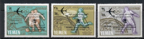 Yemen-Kingdom-1966-Mi237-239-Summer-Olympics-Mexico-Opt-MUH