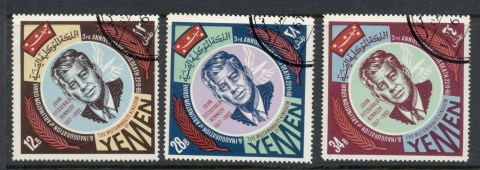 Yemen-Kingdom-1967-Mi251A-253A-3rd-Death-Anniversary-Of-JFK-Kennedy-CTO