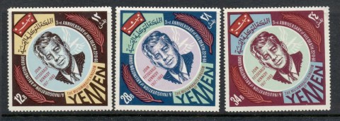 Yemen-Kingdom-1967-Mi251A-253A-3rd-Death-Anniversary-Of-JFK-Kennedy-MLH