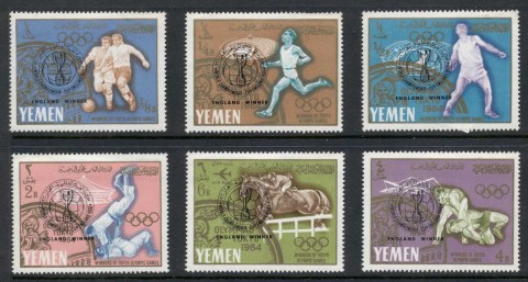 Yemen-Kingdom-1967-Mi254A-259A-Football-World-Championships-London-Opt-England-Winners-MLH