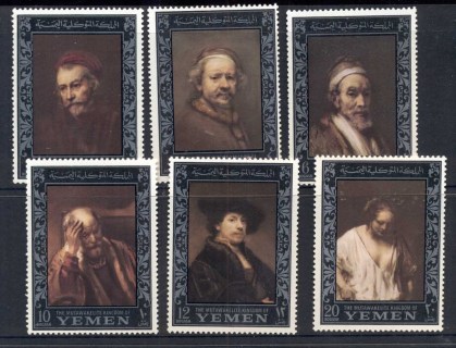 Yemen-Kingdom-1967-Mi278-283-Rembrandt-Paintings-2