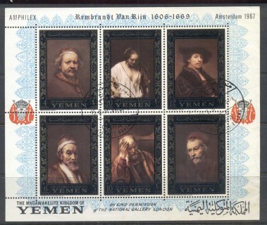 Yemen-Kingdom-1967-Mi278-283a-Amphilex-Amsterdam-Rembrandt-Paintings-2