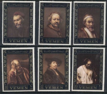 Yemen-Kingdom-1967-Mi284-289-Rembrandt-Paintings-2