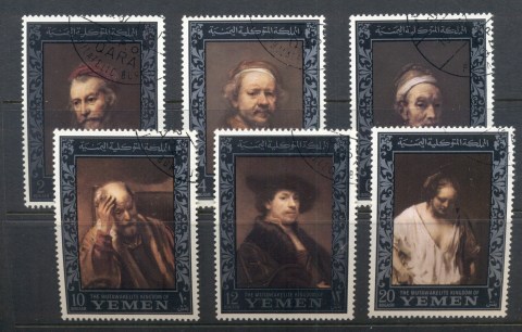 Yemen-Kingdom-1967-Mi284-289a-Amphilex-Amsterdam-Rembrandt-Paintings