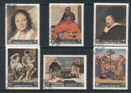 Yemen-Kingdom-1967-Mi290-295-Paintings-by-European-Master-CTO