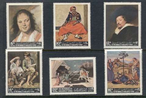 Yemen-Kingdom-1967-Mi290-295-Paintings-by-European-Master-MLH