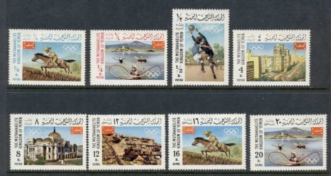 Yemen-Kingdom-1967-Mi403-410-Summer-Olympics-Mexico-City-MLH