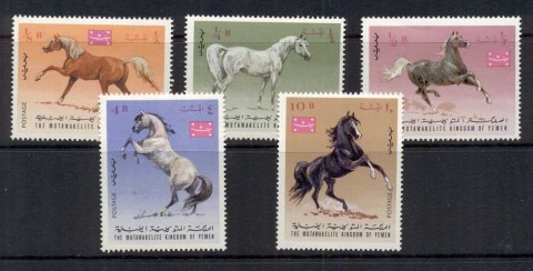 Yemen-Kingdom-1968-Mi429-433-Arab-Horses-MUH