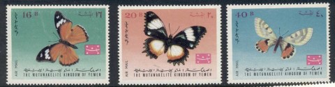 Yemen-Kingdom-1968-Mi448-450-Butterflies-MUH