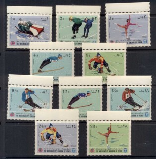 Yemen-Kingdom-1968-Mi454-463-Winter-Olympics-Grenoble-MUH