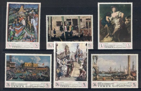 Yemen-Kingdom-1968-Mi510-515-UNESCO-Campaign-to-Save-Venetian-Works-of-Art-MLH